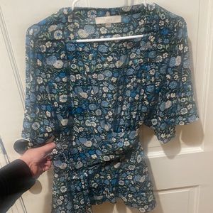 Loft- Flutter Sleeve Wrap Blouse - XL